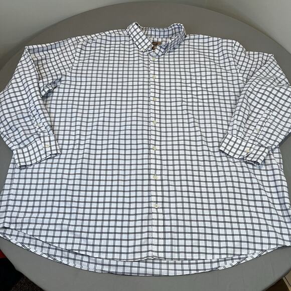 The Foundry Supply Co. Other - The FOUNDRY 4XLT Shirt Button Down Long Sleeve White/Black Check Plaid Easy Care